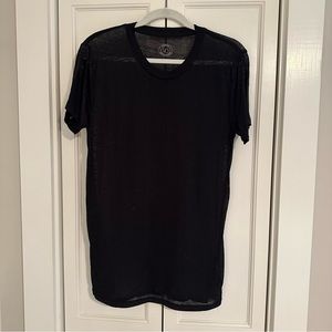 Urban outfitters women’s oversized long black transparent T-shirt.